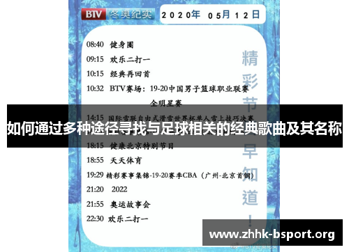 如何通过多种途径寻找与足球相关的经典歌曲及其名称 如何通过多种途径寻找与足球相关的经典歌曲及其名称